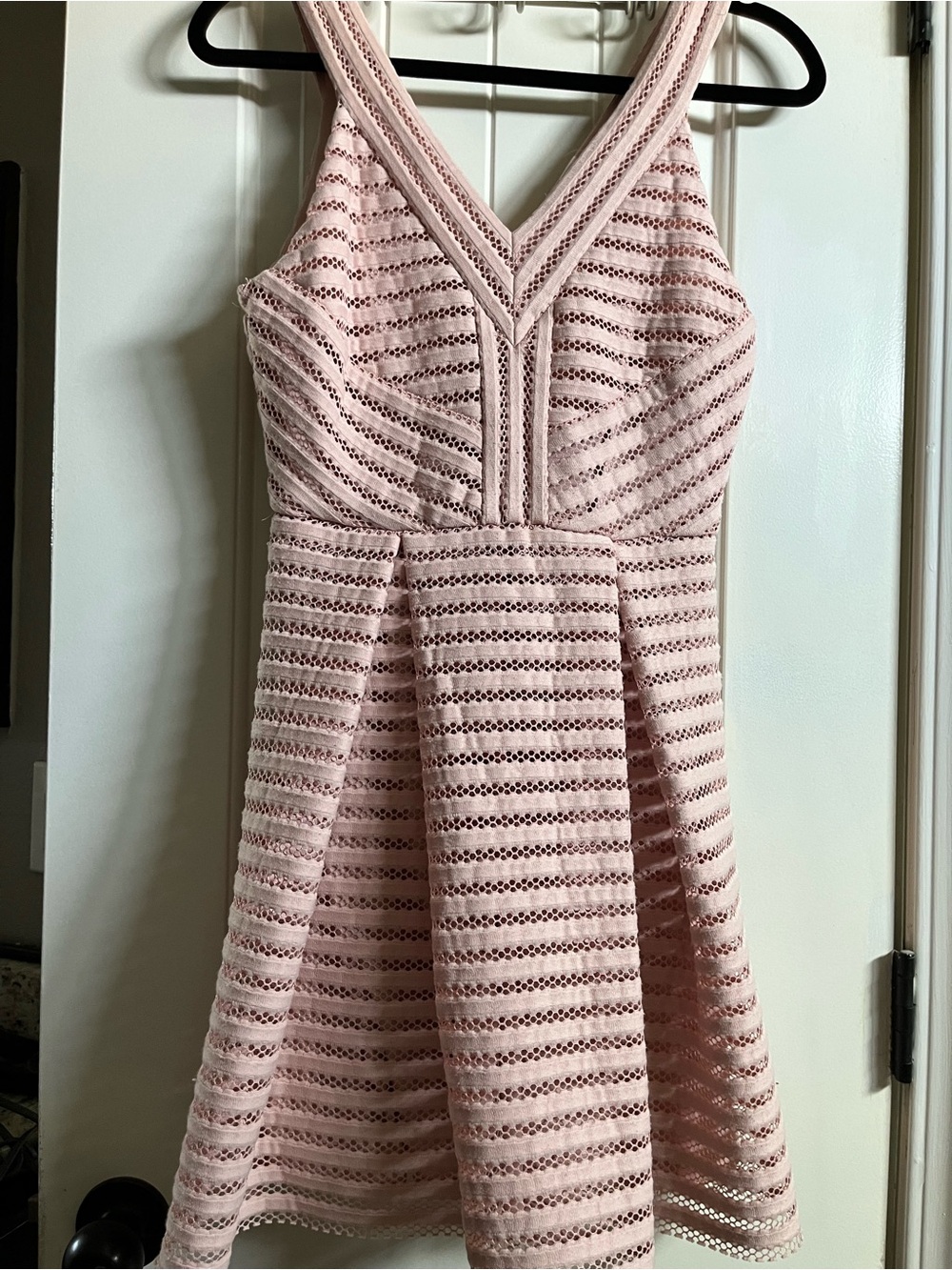 Forever 21 Blush Pink Lace Fit-and-Flare Mini Dress